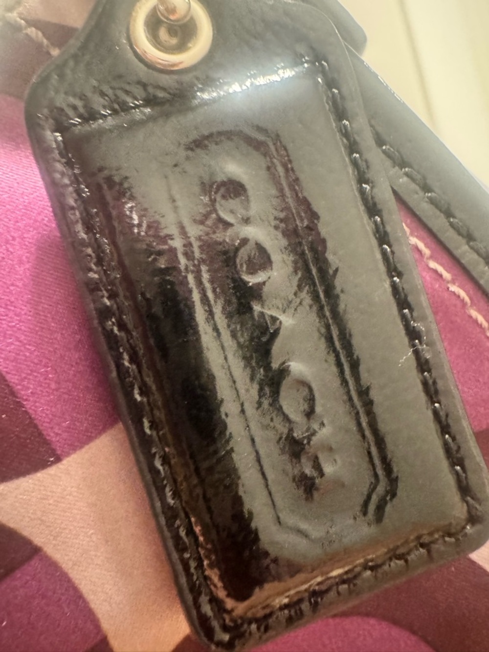 Coach Purple, Black and Gray Signature Shoulder Bag - Picture 5 of 16